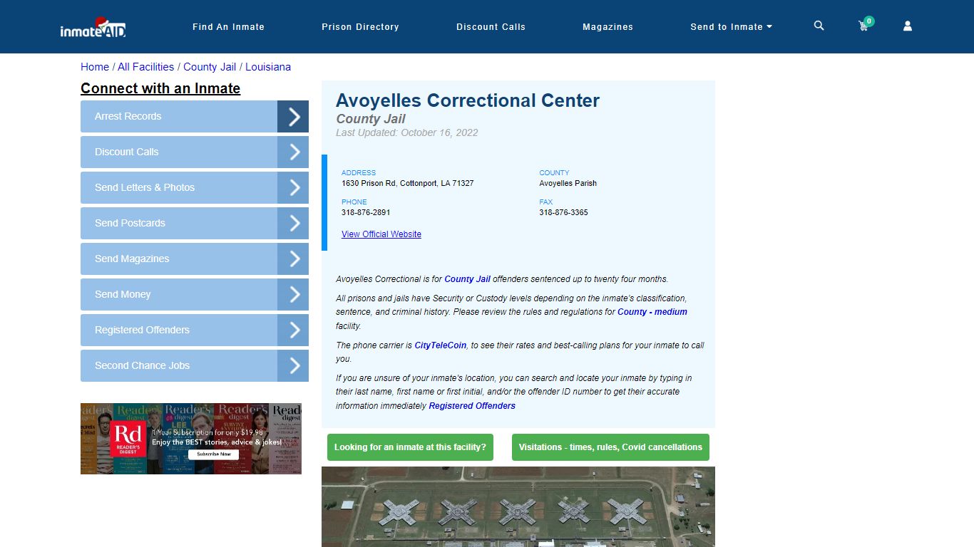 Avoyelles Correctional Center - Inmate Locator - Cottonport, LA