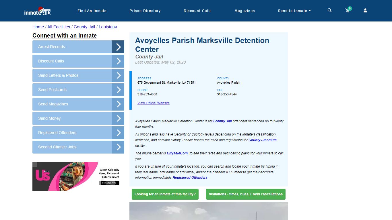 Avoyelles Parish Marksville Detention Center - Inmate Locator ...