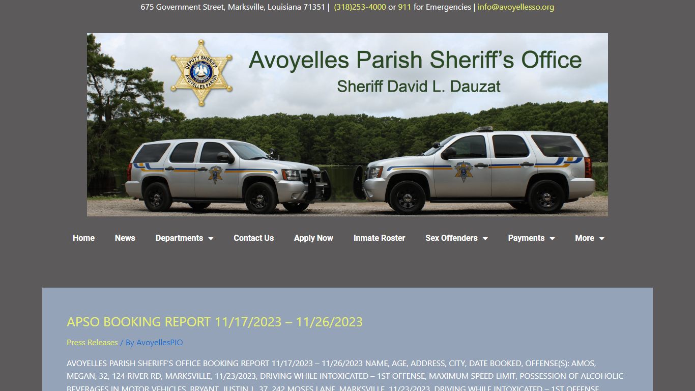 Latest News - Avoyelles Parish Sheriffs Office